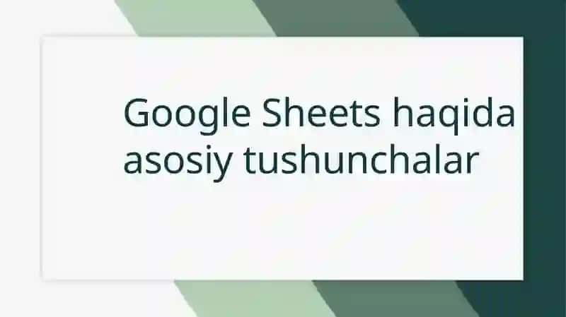 Google Sheetsda jadvallar yaratish 3