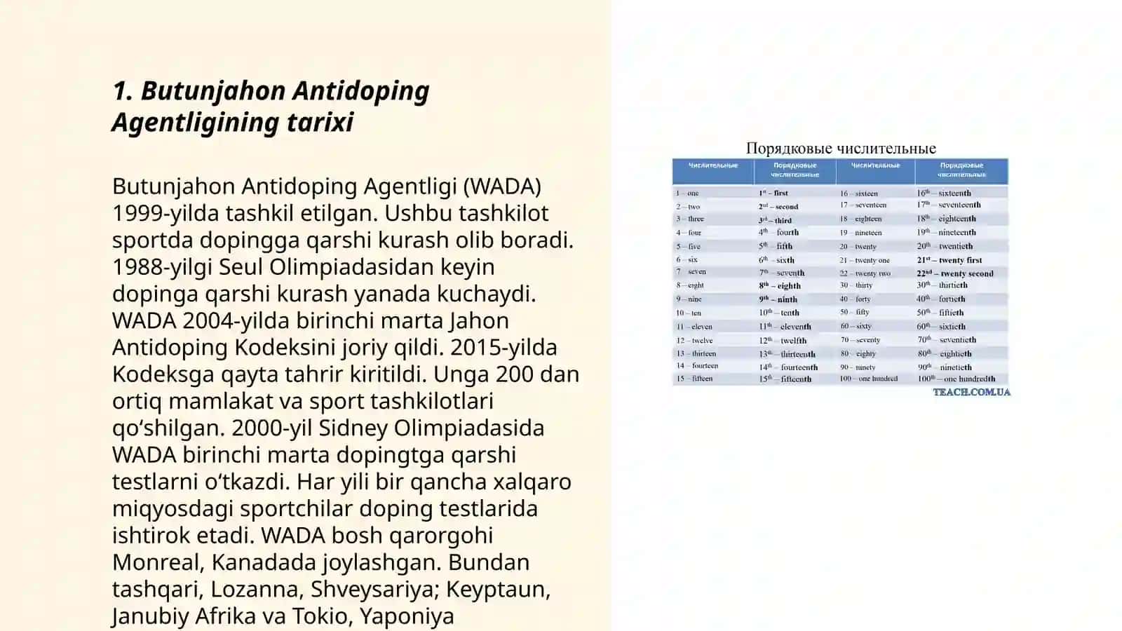 Butunjahon antidoping agentligi va uning foliyati 3