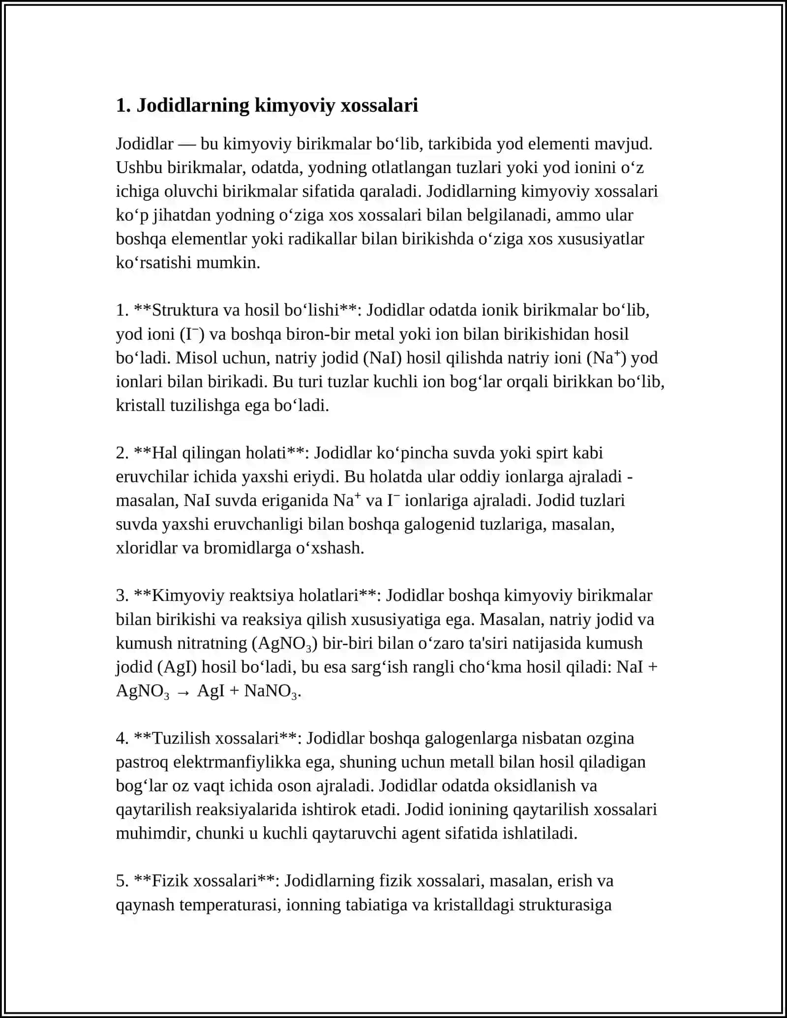 Jodidlarning kimyoviy xossalari 3