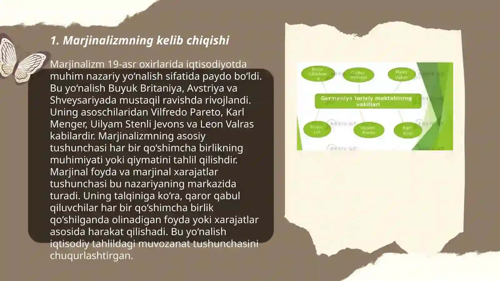 Marjinalizm taʼlimoti va neoklassik iqtisodiy maktablar 3