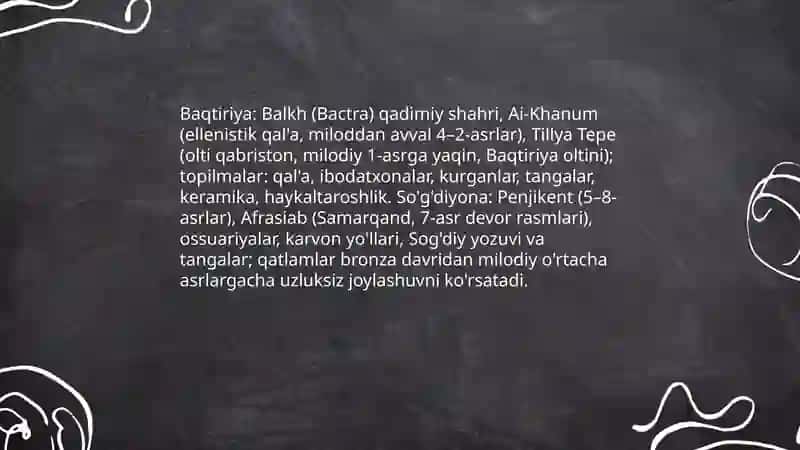 Qadimgi Baqtiriya va So'g'diyona ibtidoiy jamoalarining izlari 3