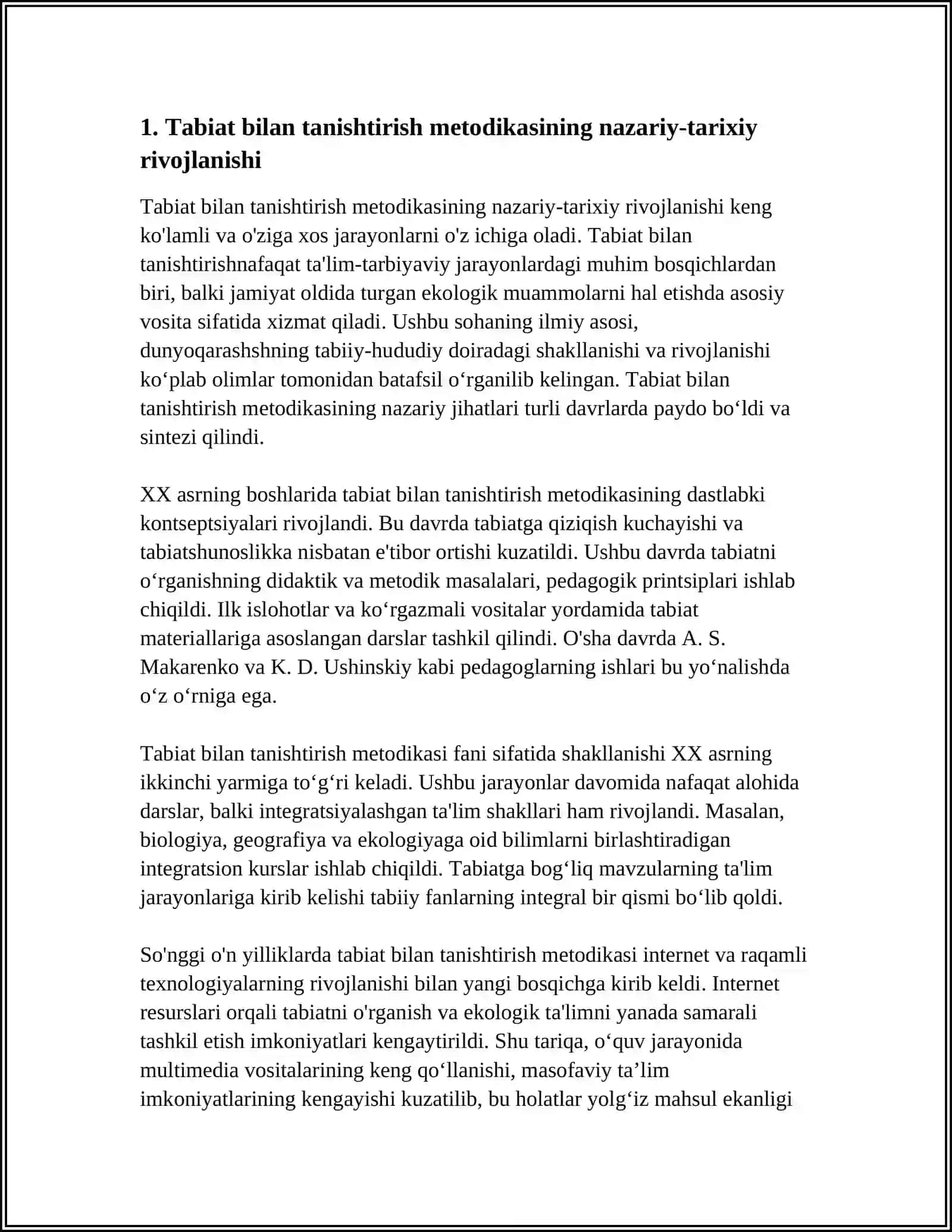 TABIAT BILAN TANISHTIRISH METODIKASININGNFAN SIFATIDA SHAKLLANISHI 3