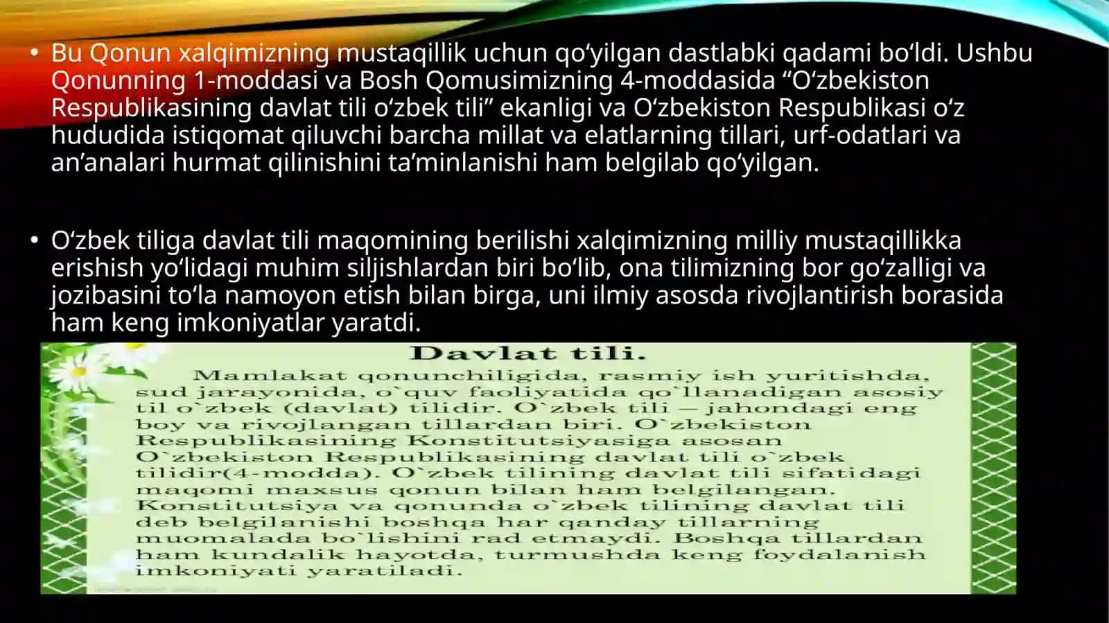 Davlat tili haqida: qonun va uning ijrosi: muammolar yechimlar 3