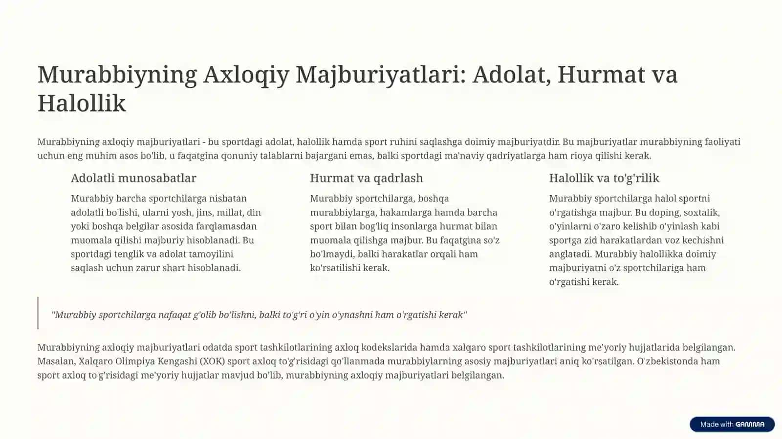 Sport Huquqi: Murabbiyning Majburiyatlari Turlari 3