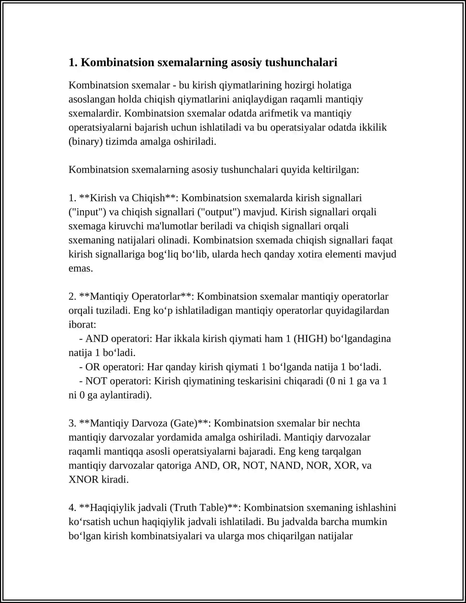 BITTA CHIQISHLI KOMBINATSION SXEMALARNING SINTEZI 3