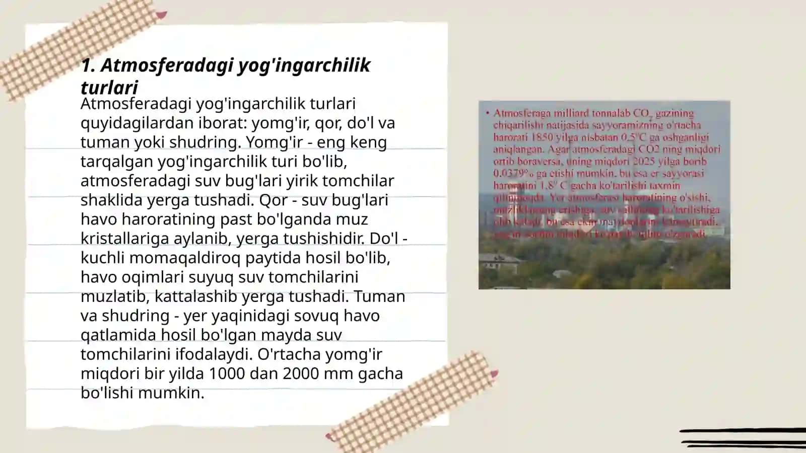 Atmosferadagi yog'in va uning yer sirtida taqsimlanishi 3