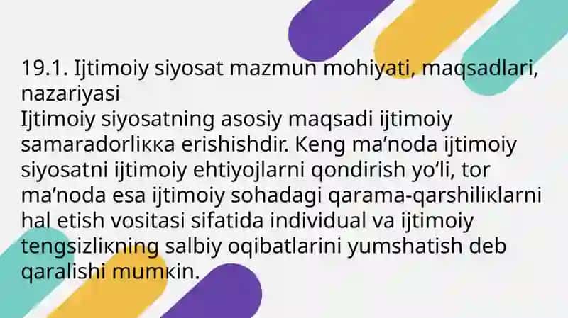 Ijtimoiy siyosat va davlatning ijtimoiy siyosati 3