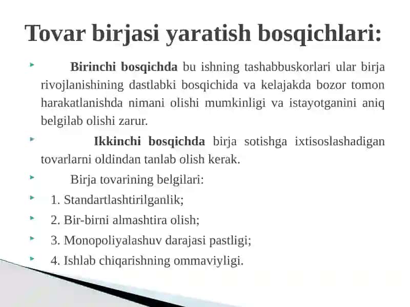 Birja savdosini tashkil qilish 3