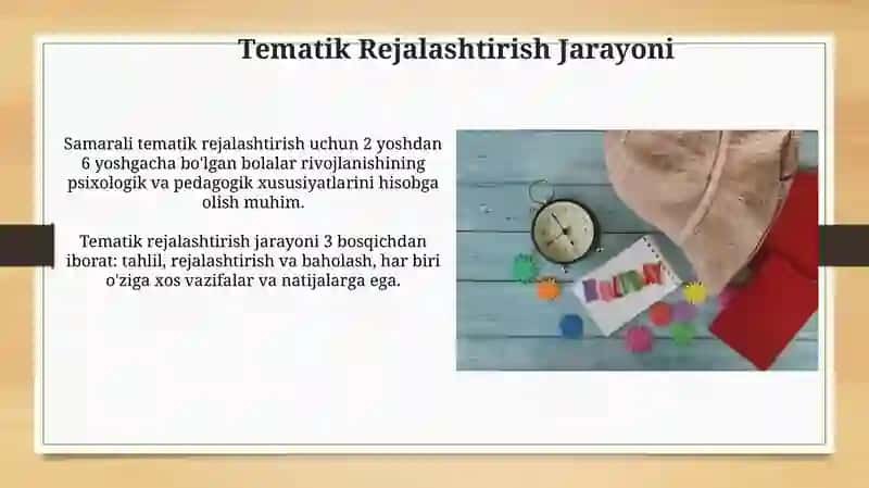 Maktabgacha taʼlim tashkilotida yillik mavzuni rejalashtirish 3