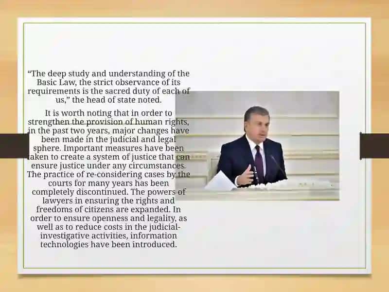 Main Goal of Our Constitution is to Create Decent Conditions for Well-Being of Our People 3