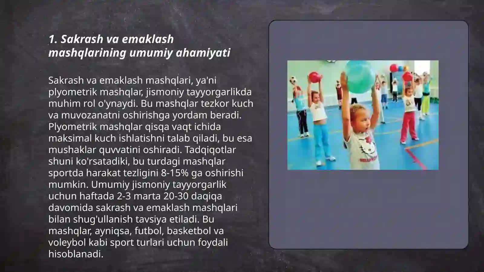 Sakrash va emaklash mashqlarini ahamiyati va o’tkazish 3