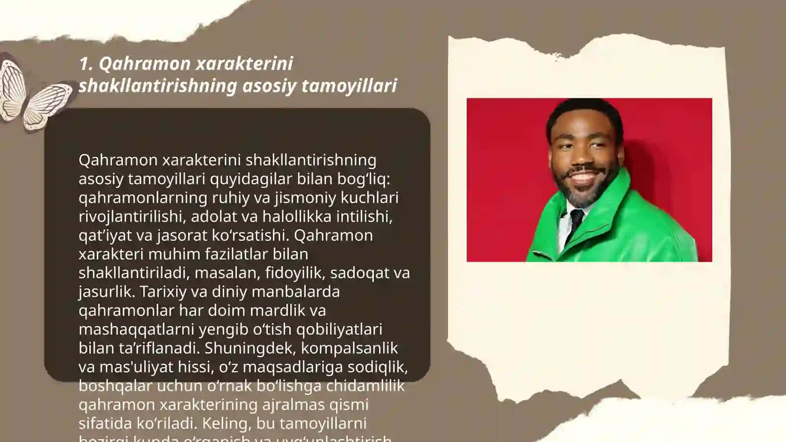 Qahramon xarakterini shakllantirishning asosiy tamoyillari 3