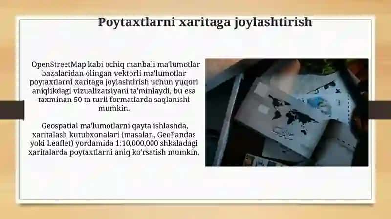 Ochiq manbalardan foydalanib dunyo xaritasini chizish va mamlakatlar poytaxtlari ni belgilash 3