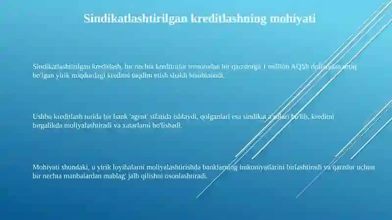 Sindikatlashtirilgan kreditlash 3