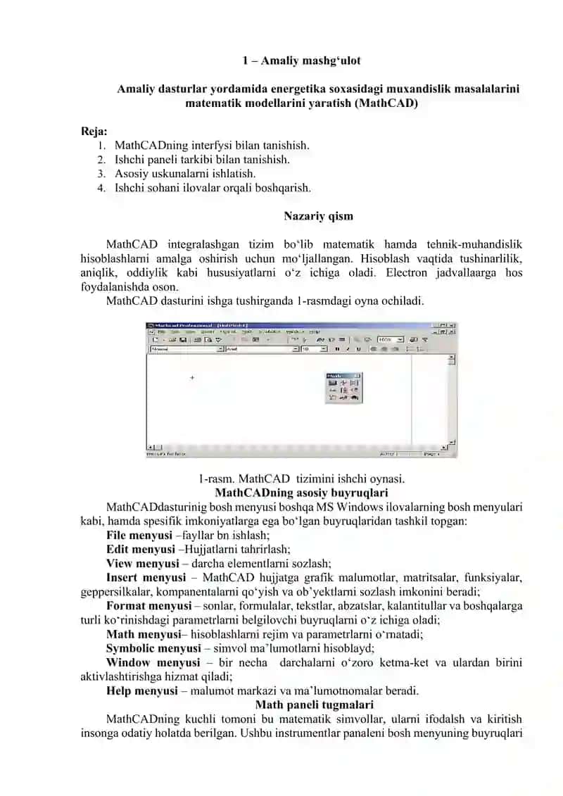 Texnik tizimlarda axborot texnologiyalari amaliy mashg‘ulotlar o‘quv-uslubiy ko‘rsatmalar 3
