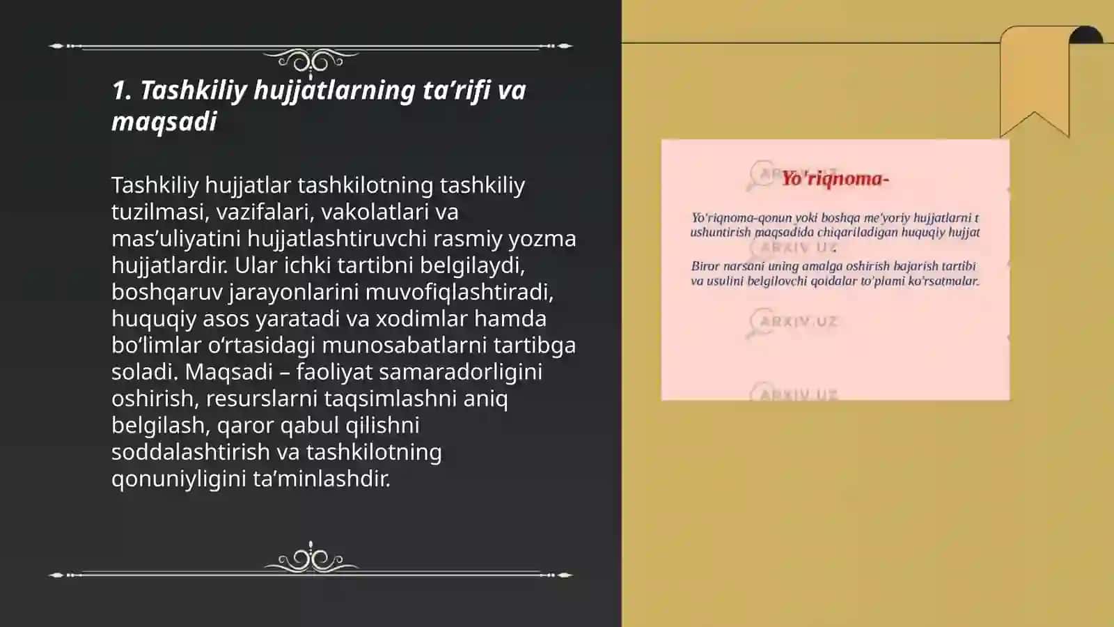 Tashkiliy hujjatlar va ularning turlari 3