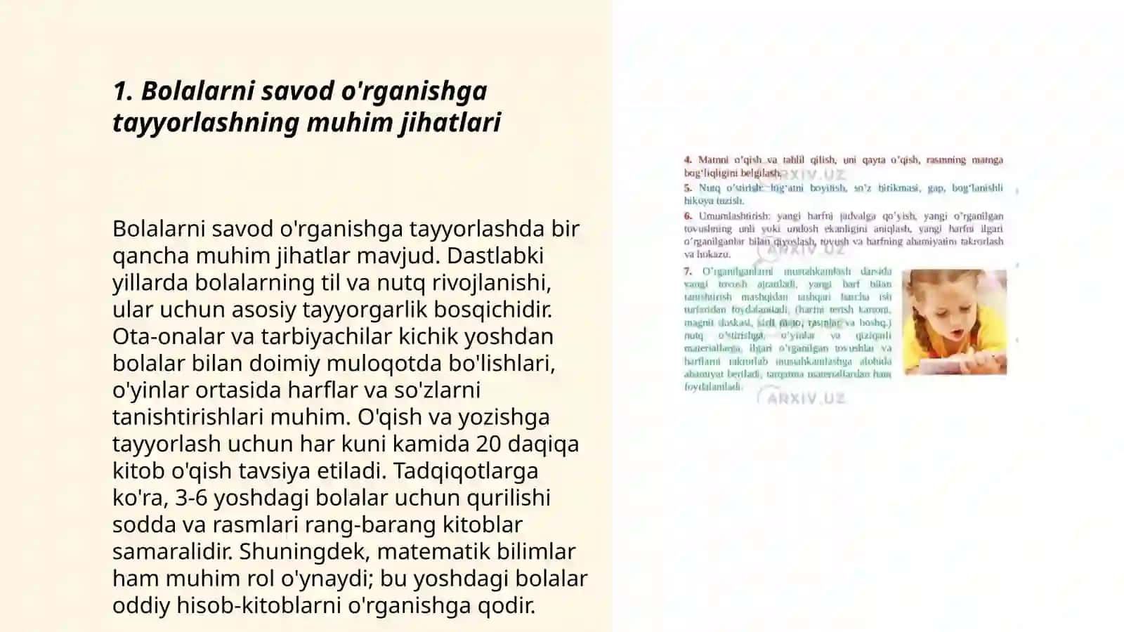 Bolalarniing savod o'rgatish. jarayoniga tayyorgarligini o'rganish 3