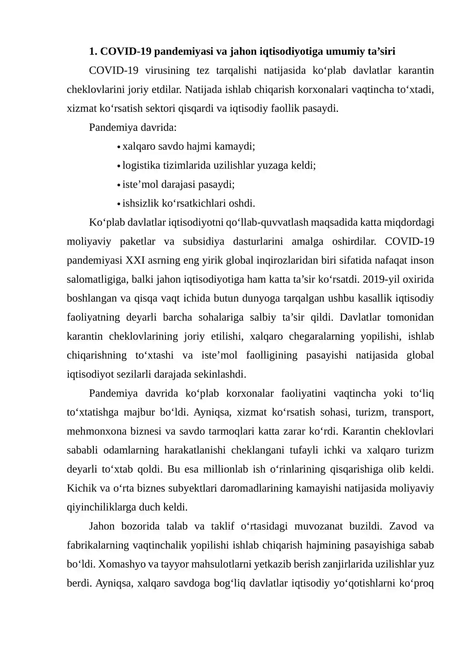 COVID-19NING JAHON MOLIYA BOZORIGA TAʼSIRI TAHLILI 3