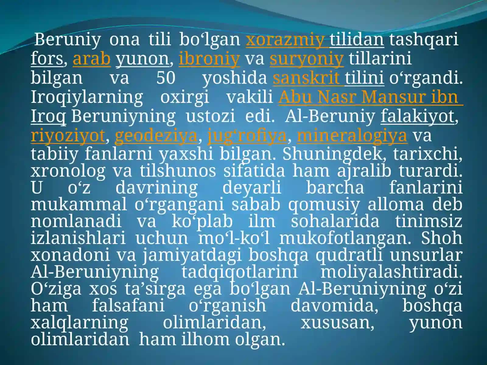 Abu Rayxan Biruniy (973-yil – 1048-yil) 3