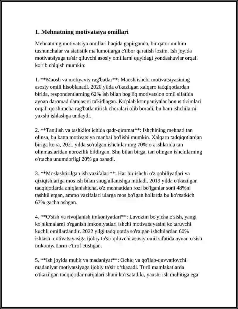 REFERAT Mavzu: MEHNATNING PSIXOLOGIK KOMPONENTLARI 3