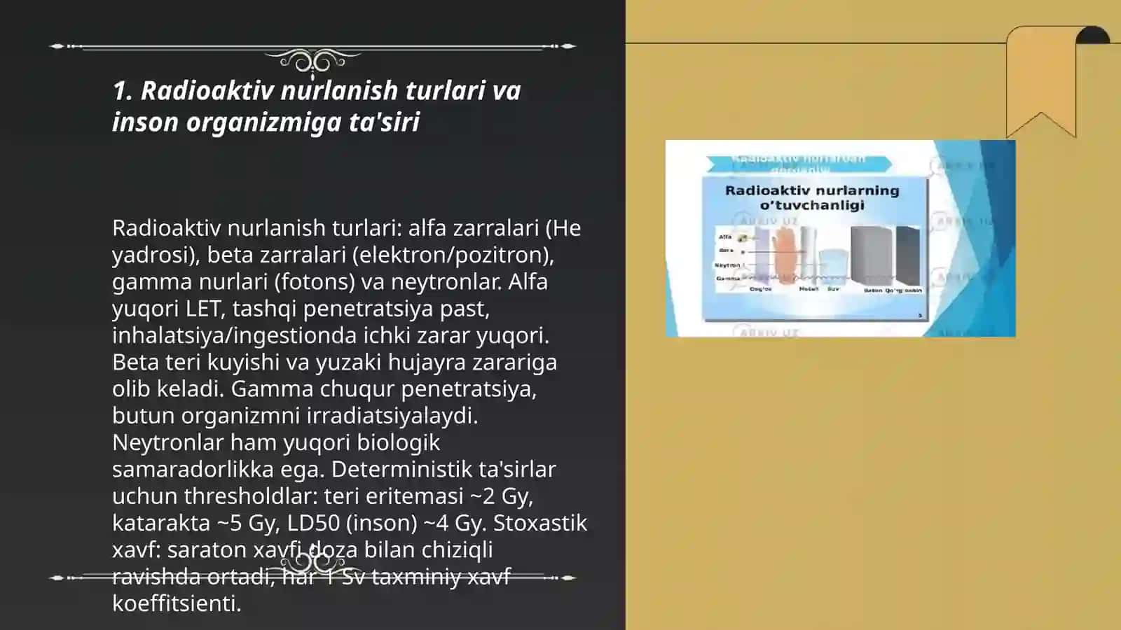 Radioaktivlikni inson organizmiga ta'siri 3