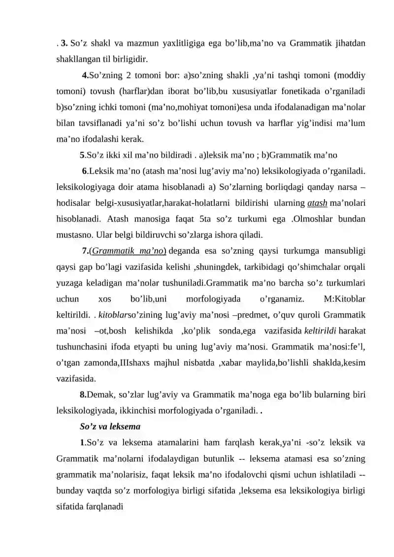So’z ma’nolari va ularning o’zgarishi 3