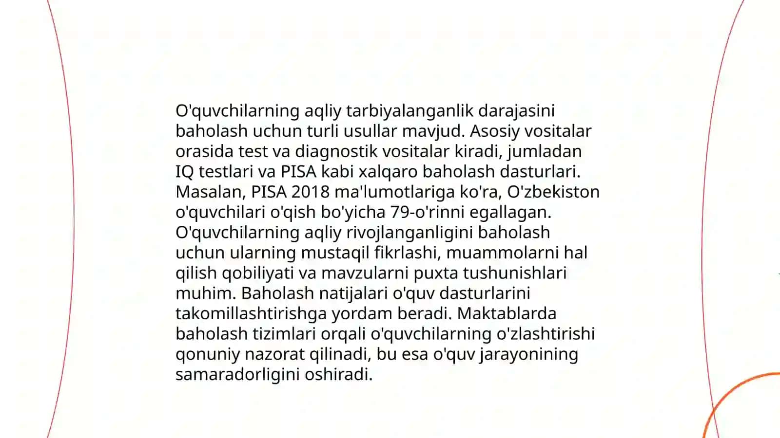 O'quvchilarning aqliy tarbiyalanganlik darajasini tashxis etish metodikasi 3
