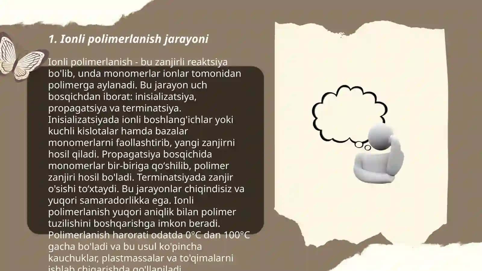 Ion polimerlanish turlari. Kation va anion polimerlanishi 3