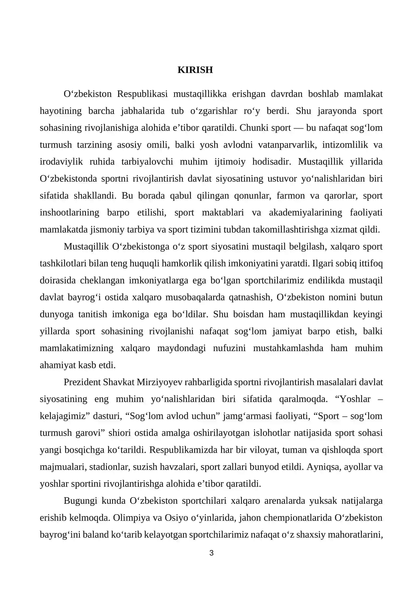 O‘ZBEKISTON RESPUBLIKASI MUSTAQILLIK DAVRIDA SPORT TURLARINING RIVOJLANISHI 3