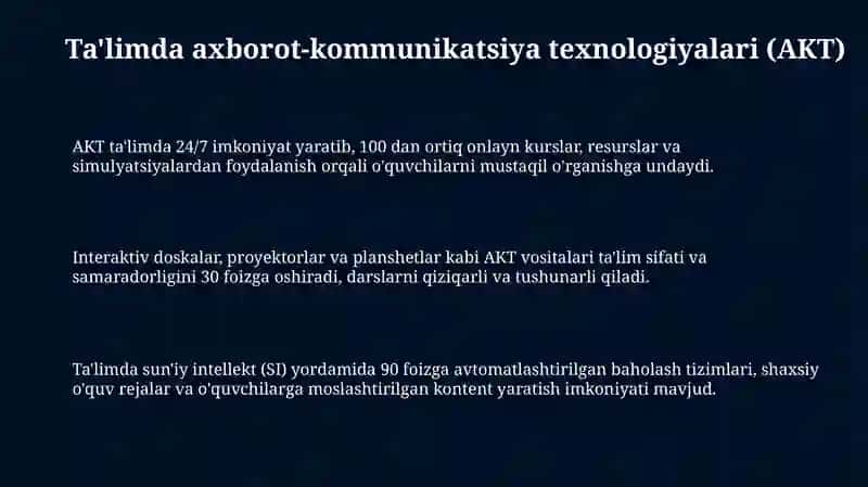 Ta'limda axborot-kommunikatsiya texnologiyalari (AKT) 3