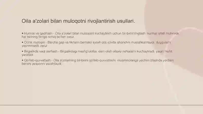Oila bilan ishlashning asosiy ish shakllari 3