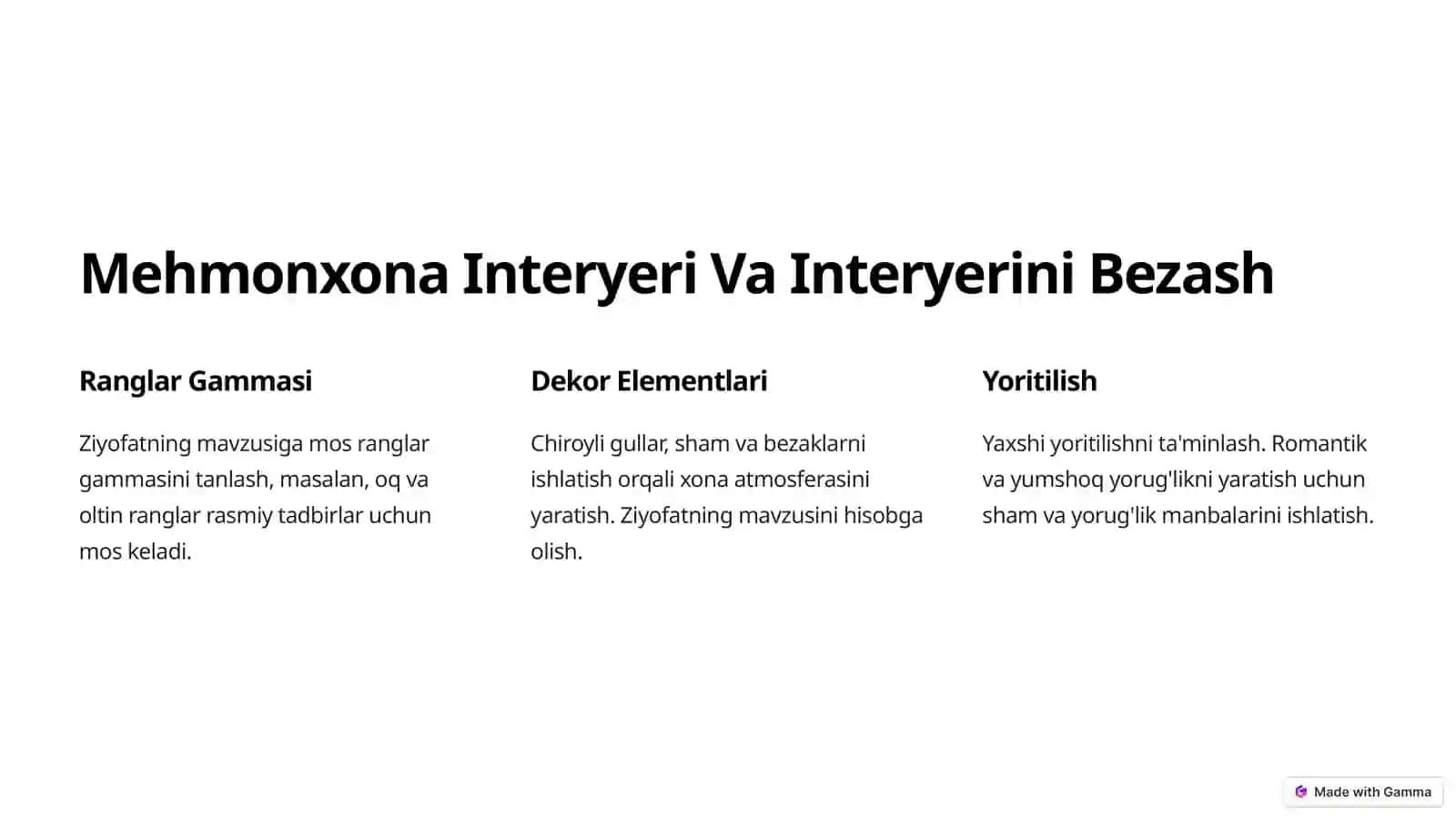 Mehmonxonalarda Rasmiy Ziyofatlarni Tashkil Etish 3