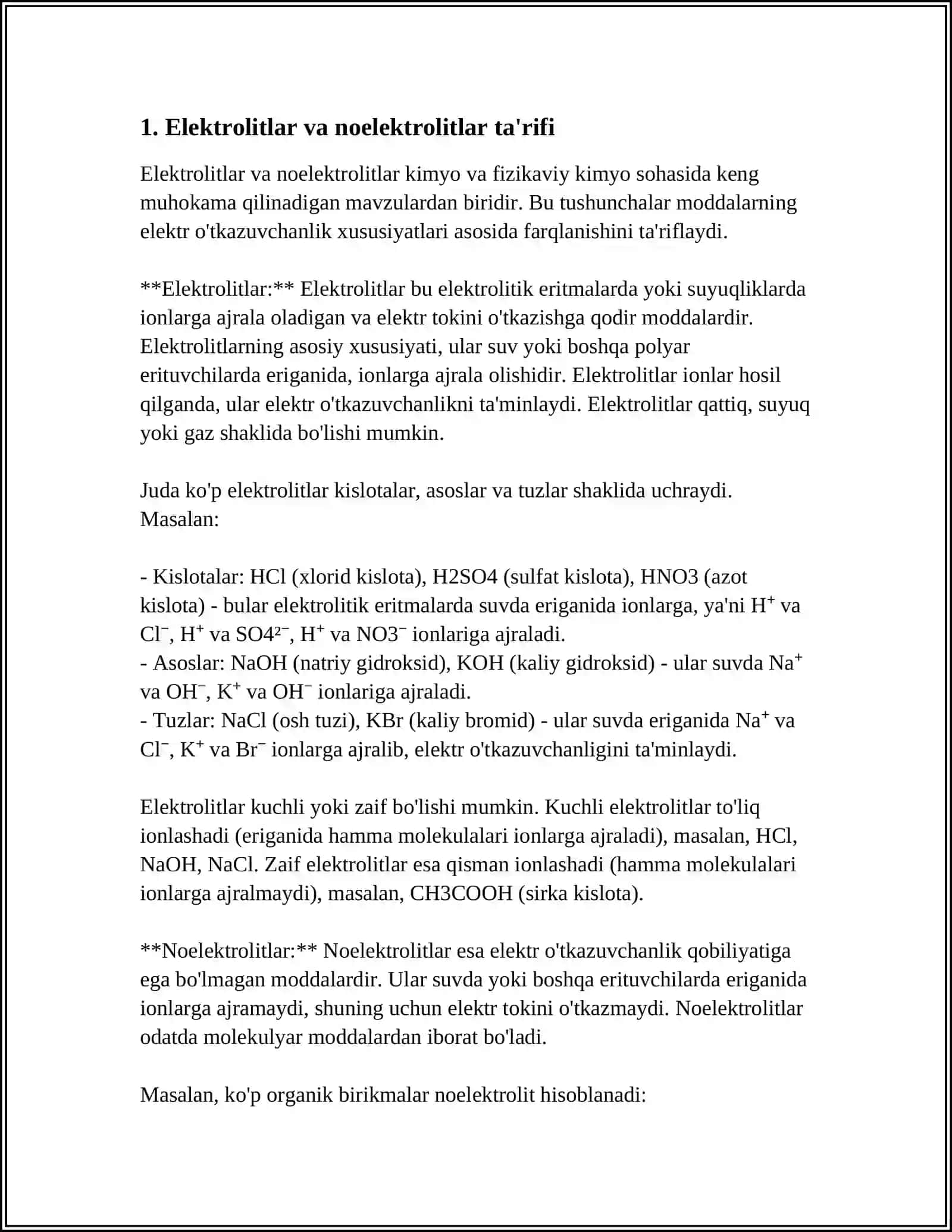 ELEKTROLIT VA NOELEKTROLIT MODDALAR ERITMALARI 3