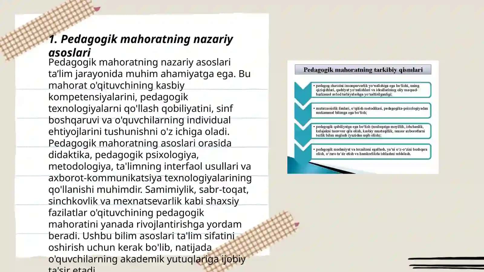 Pedagogik mahorat asoslari va tarbiya qismlari 3