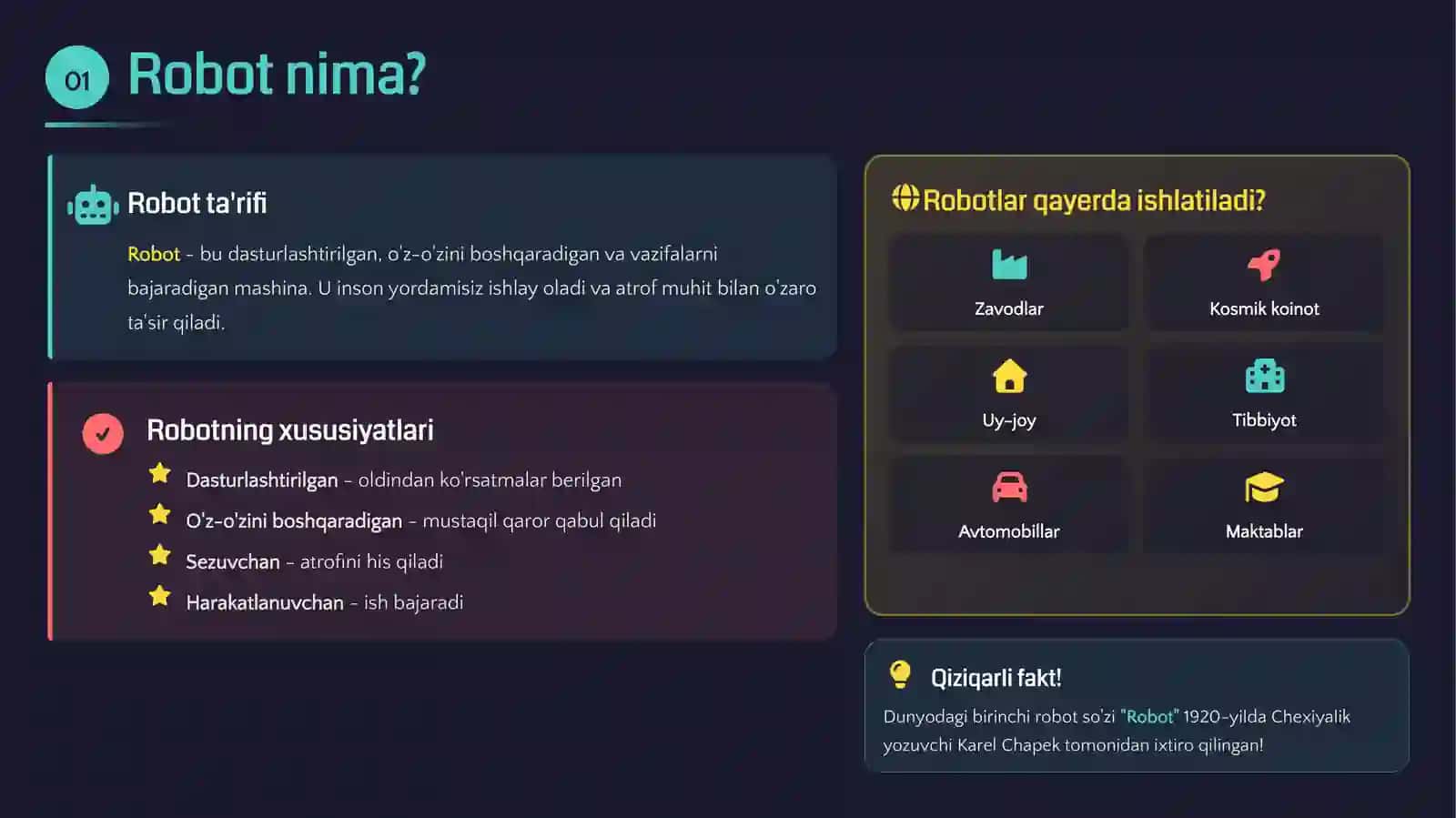 Robototexnika bilan tanishish 1-DARS 3