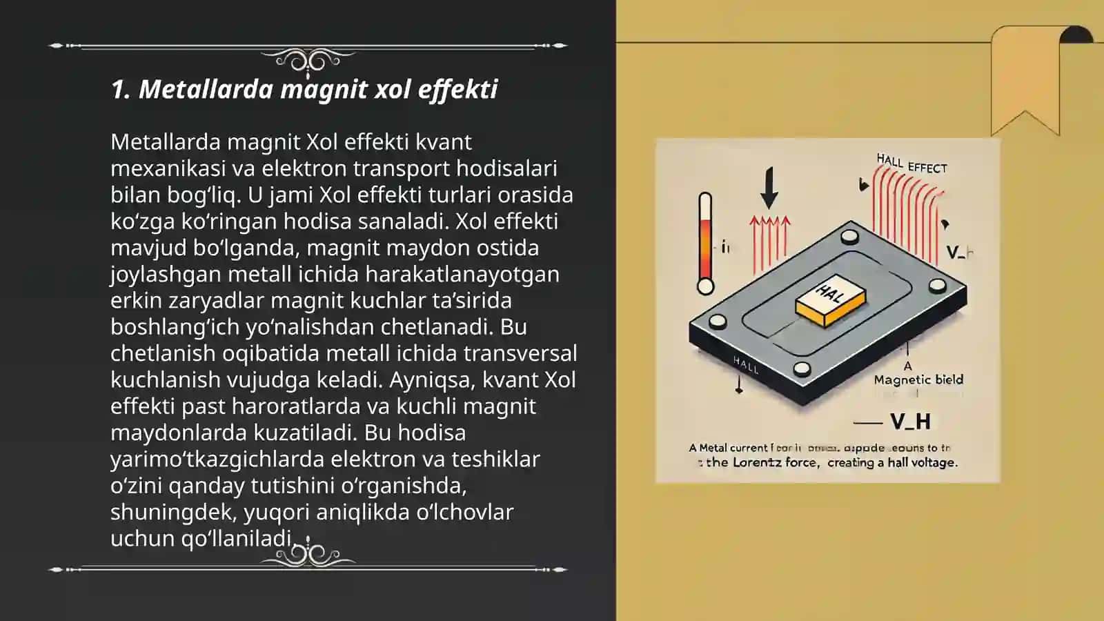 Metallarda xol effekti 3