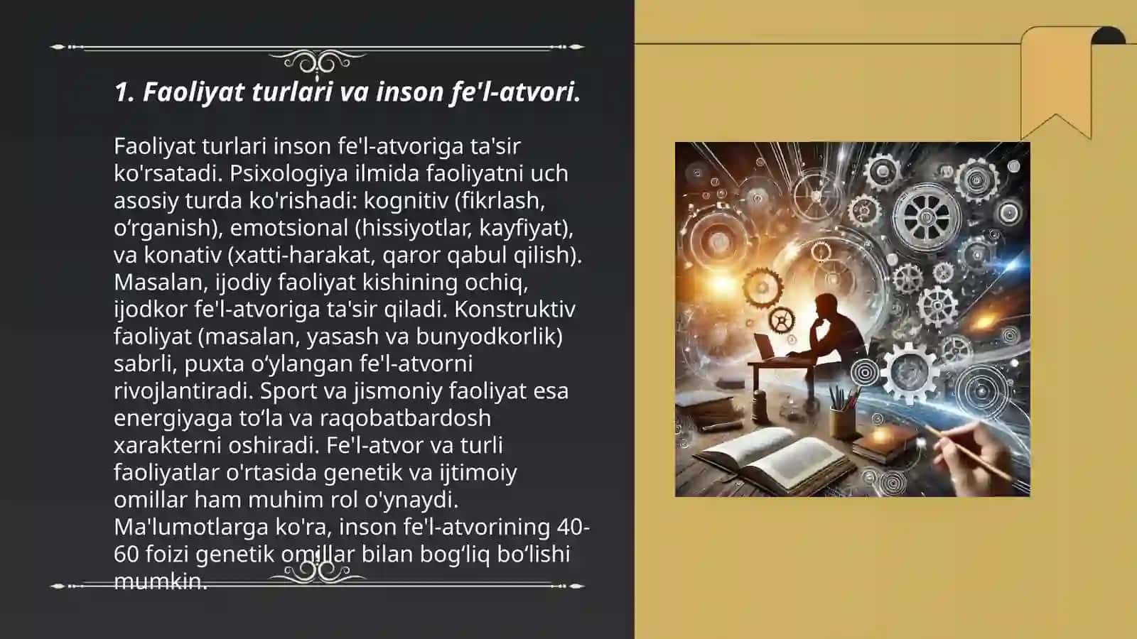 Faoliyat va inson fe'l-atvorining uyg'unligi 3