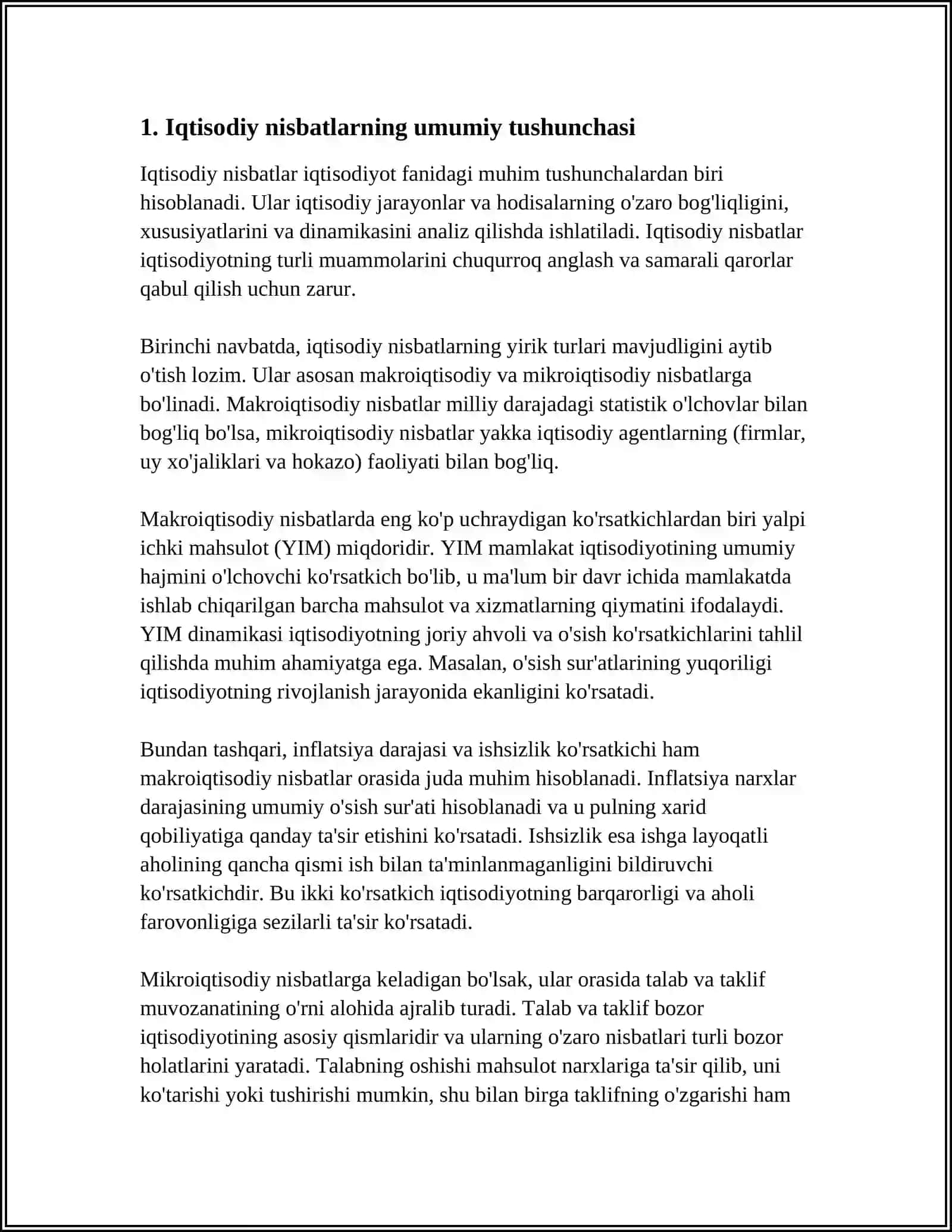 IQTISODIY NISBATLAR VA ULARNING TURLARI 3