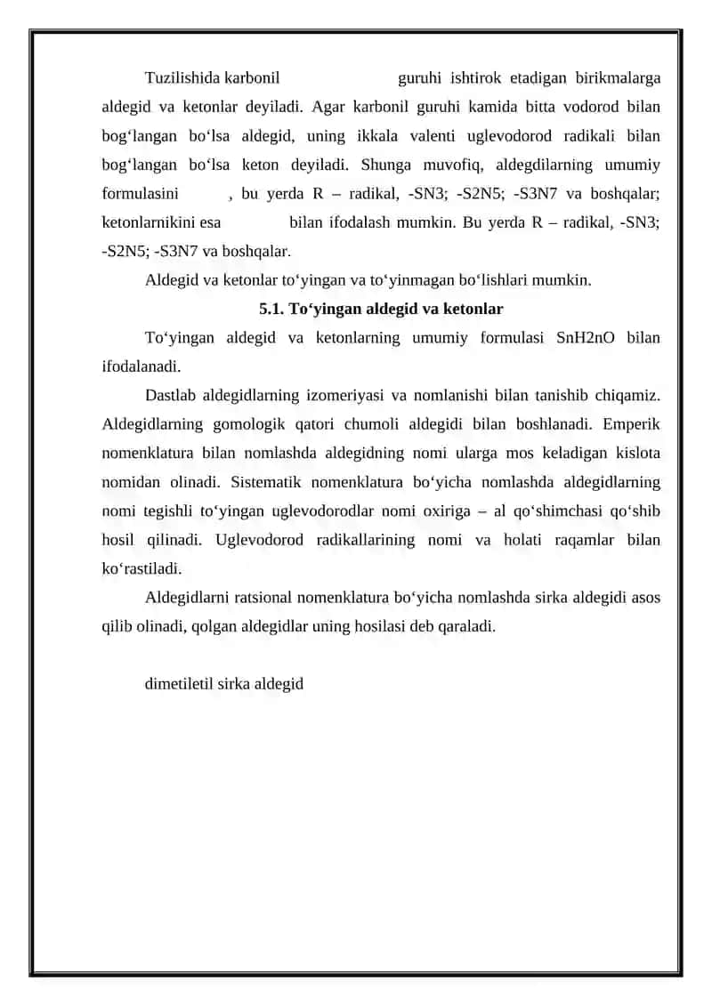 Alkadeinlar. Dienlar olinishining spetsefik usullari Kimyoviy o’zgarishlar 3