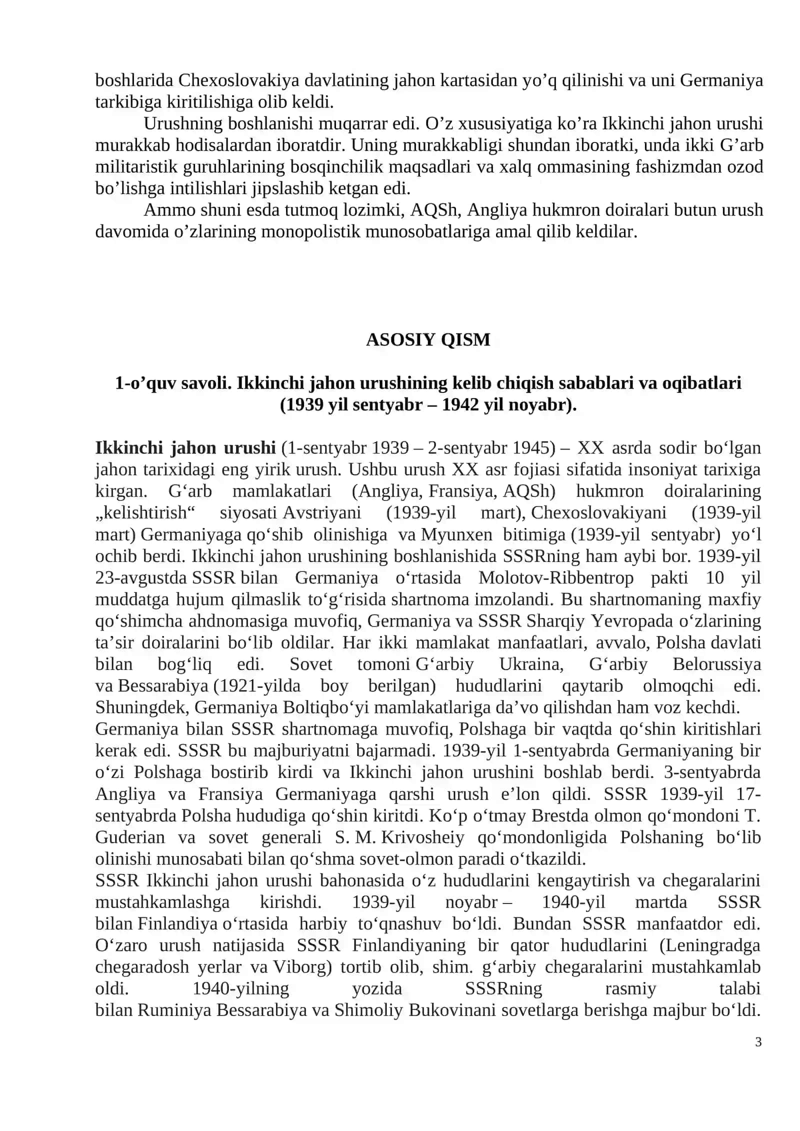 HARBIY SAN’AT TARIXI va MILLIY MEROS FANIDAN MA’RUZA 3