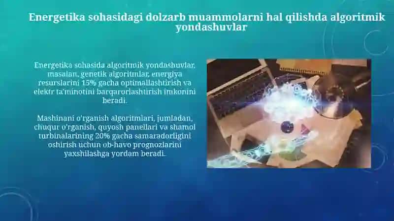 Energetikada dolzarb muammolarni hal qilishda algoritmik yondoshuvlar 3