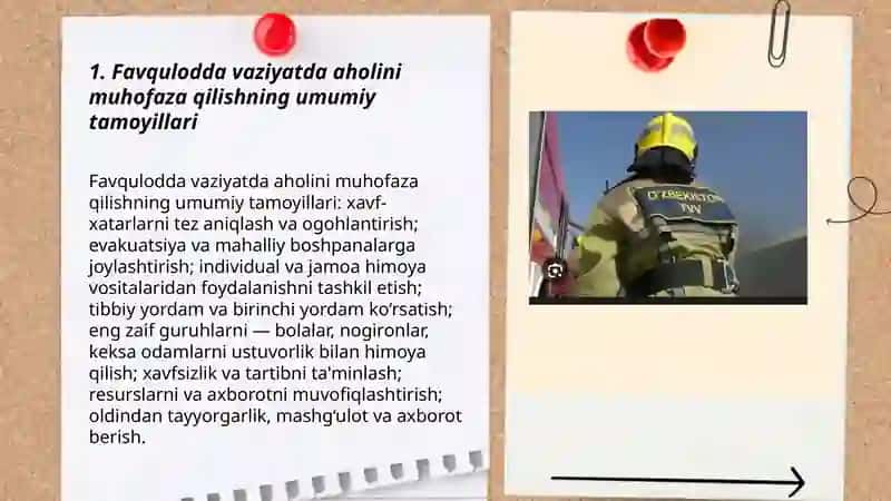 Favqulodda vaziyatda aholini muhofaza qilish. Jamoa himoya vositalari 3