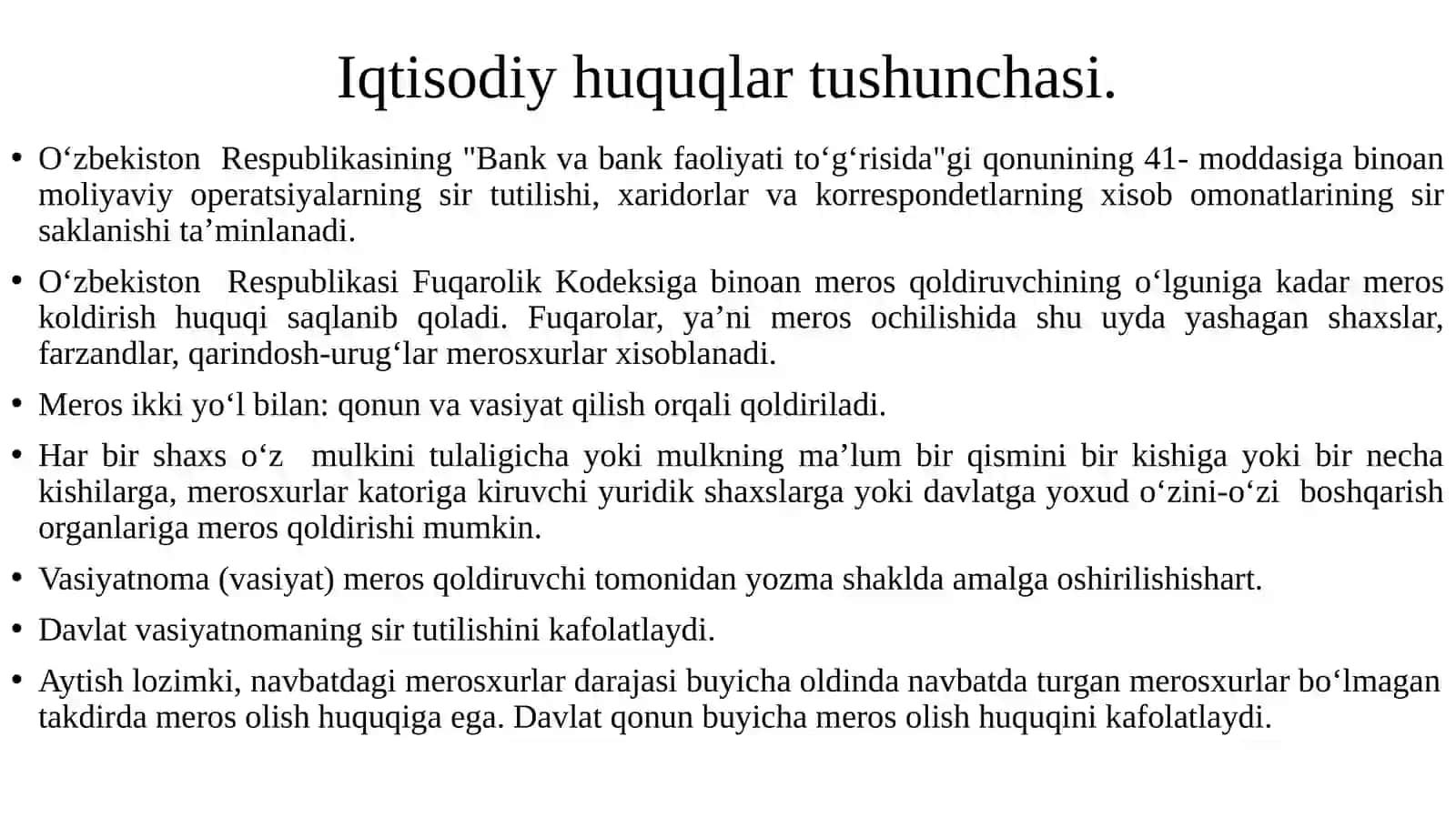 O‘ZBEKISTON RESPUBLIKASI FUQAROLARINING IJTIMOIY HUQUQLARI 3