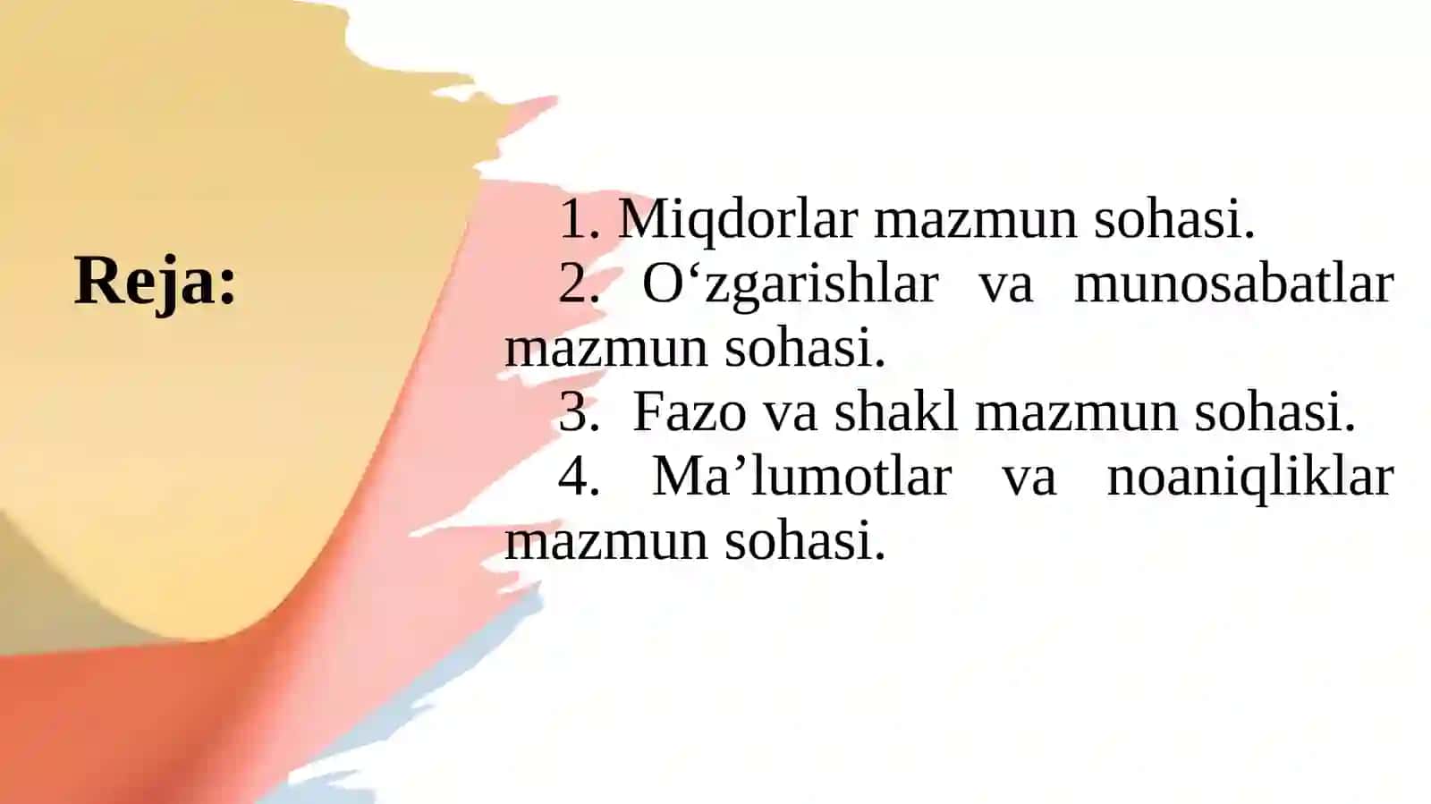 PISA XALQARO BAHOLASH DASTURIDA MATEMATIKAGA OID MAZMUN SOHALARI 3