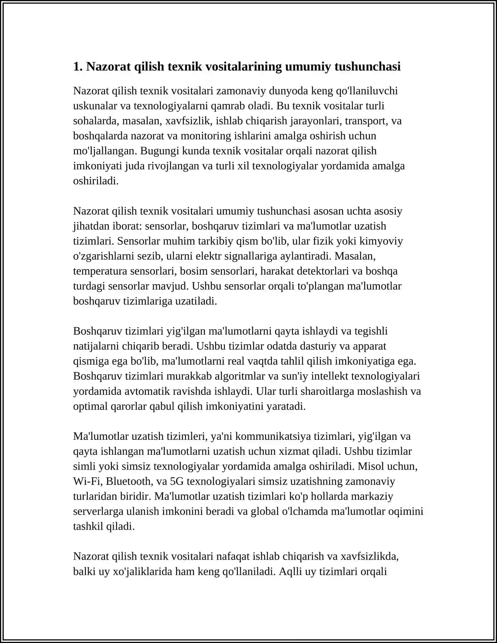 NAZORAT QILISH TEXNIK VOSITALARINING TASNIFI 3