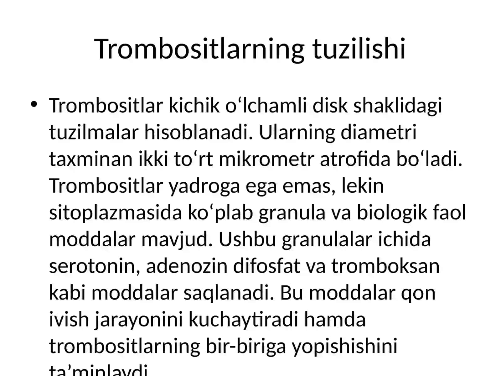 Trombositlar hosil bo‘lishi (Trombopoez) 3