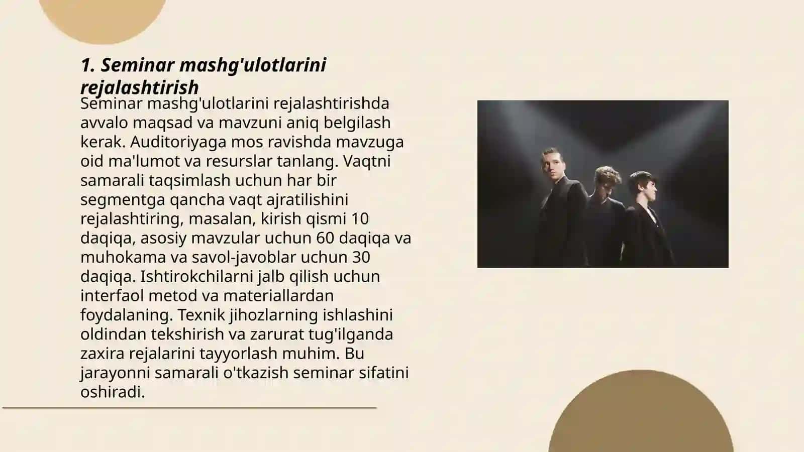 Seminar mashğulotlarida tayyorgarlik kôrish 3