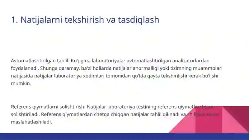 Laboratoriya tekshiruvlarining postanalitik bosqichi 3
