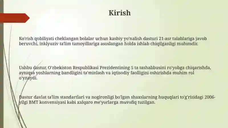 Kasbiy yo'nalish dasturi 3