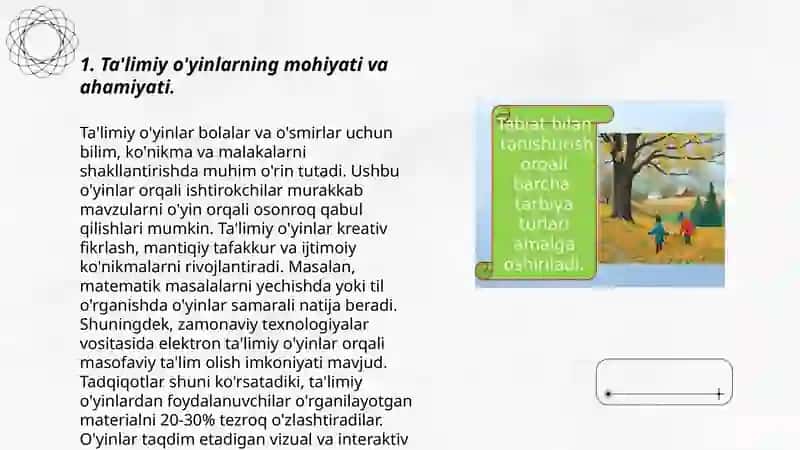 Tabiat bilan tanishtirish metodikasida ta'limiy o'yinlar 3